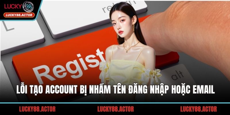 Lỗi tạo account bị nhầm tên đăng nhập hoặc email