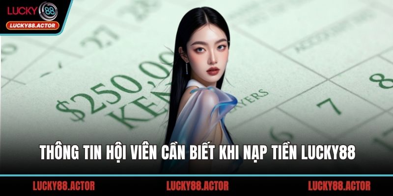 Thông tin hội viên cần biết khi nạp tiền LUCKY88
